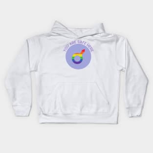 You Are Safe Here Purple Kids Hoodie